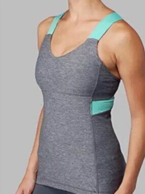 Lululemon Push your Limits Tank Grey / Teal - Size 4